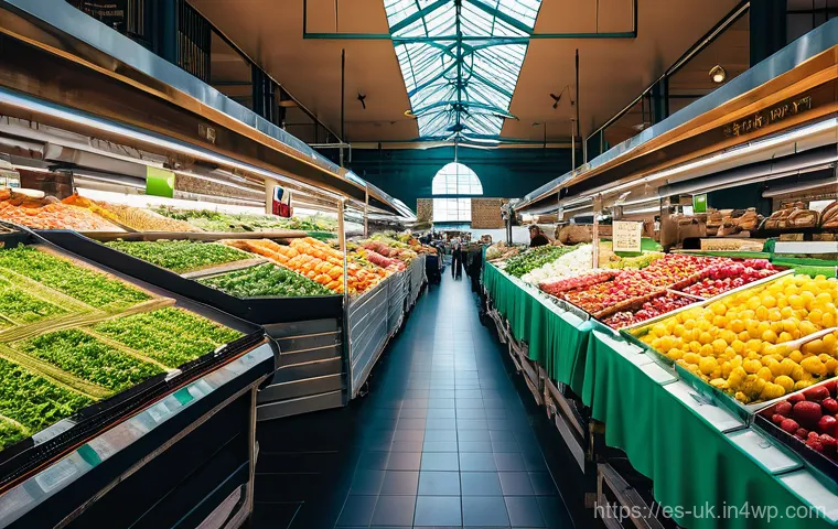 소비자 행동 변화와 일회용품 대체 - Image Prompt 1: The Vibrant Local Market & Conscious Choices**